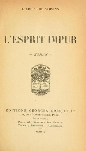 Lrsquoesprit Impur Roman