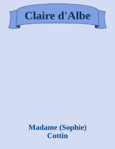 Couverture de Claire d'Albe