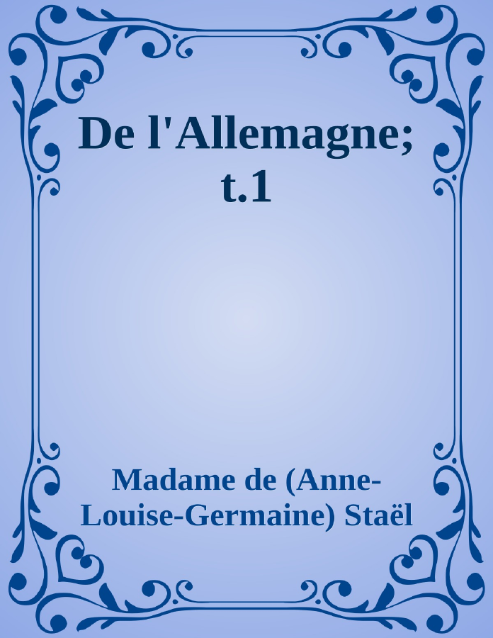 Couverture de De l'Allemagne; t.1