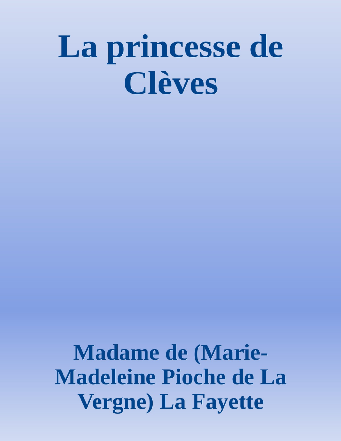 Couverture de La princesse de Clèves