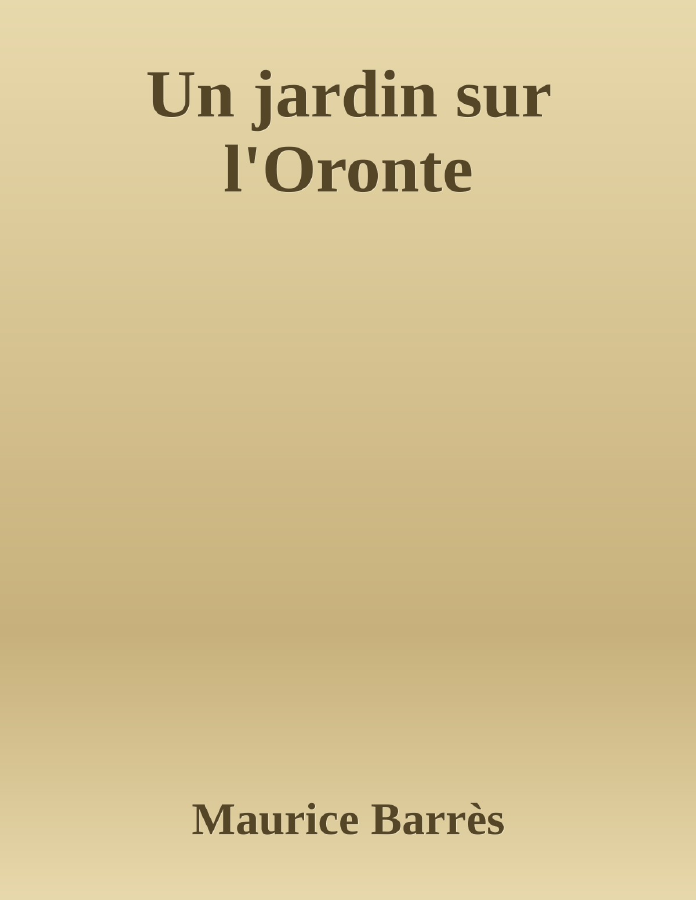 Couverture de Un jardin sur l'Oronte