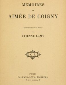 Memoires De Aimee De Coigny
