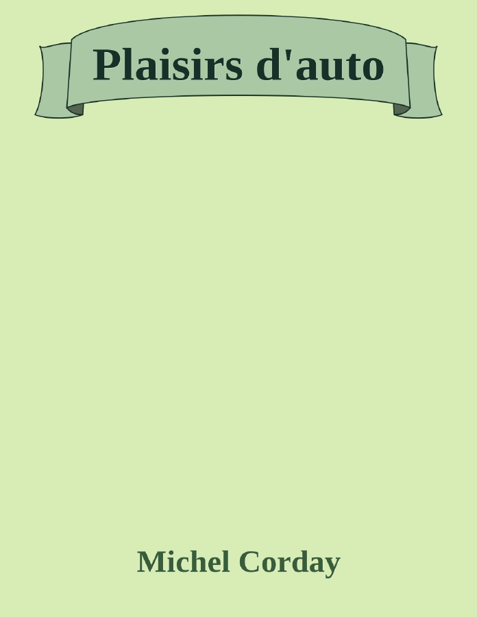 Couverture de Plaisirs d'auto