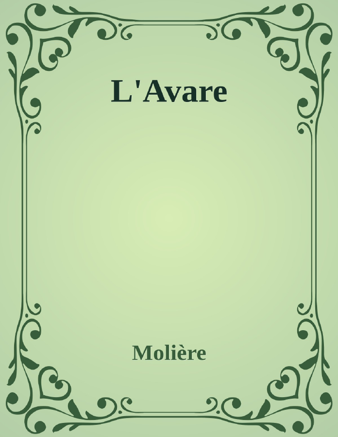 Couverture de L'Avare