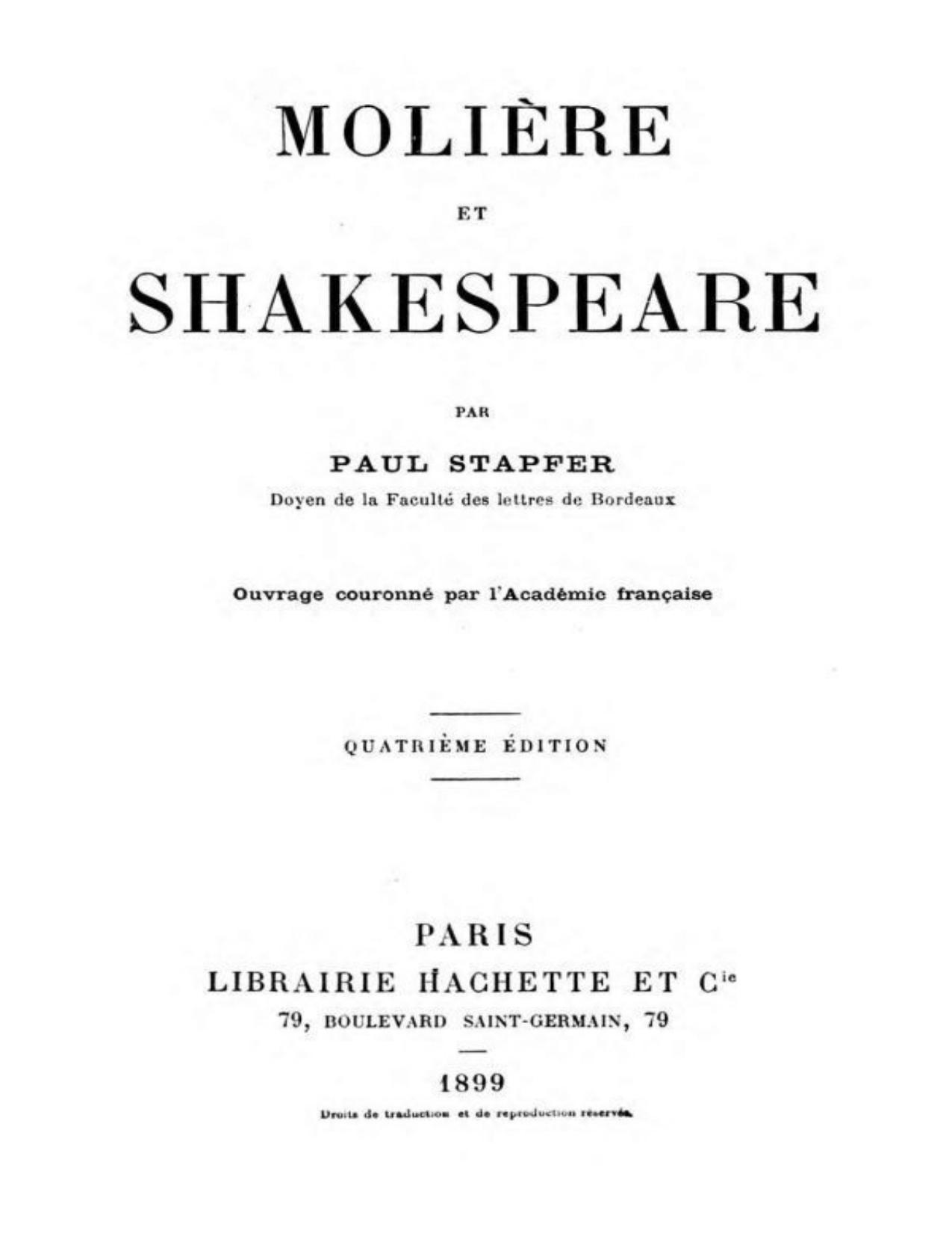 Moliere Et Shakespeare