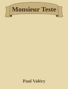 Couverture de Monsieur Teste