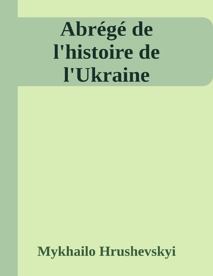Couverture de Abrégé de l'histoire de l'Ukraine