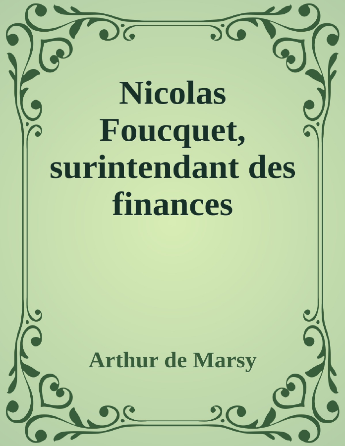 Couverture de Nicolas Foucquet, surintendant des finances