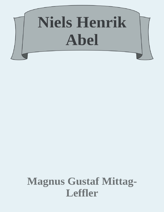 Couverture de Niels Henrik Abel