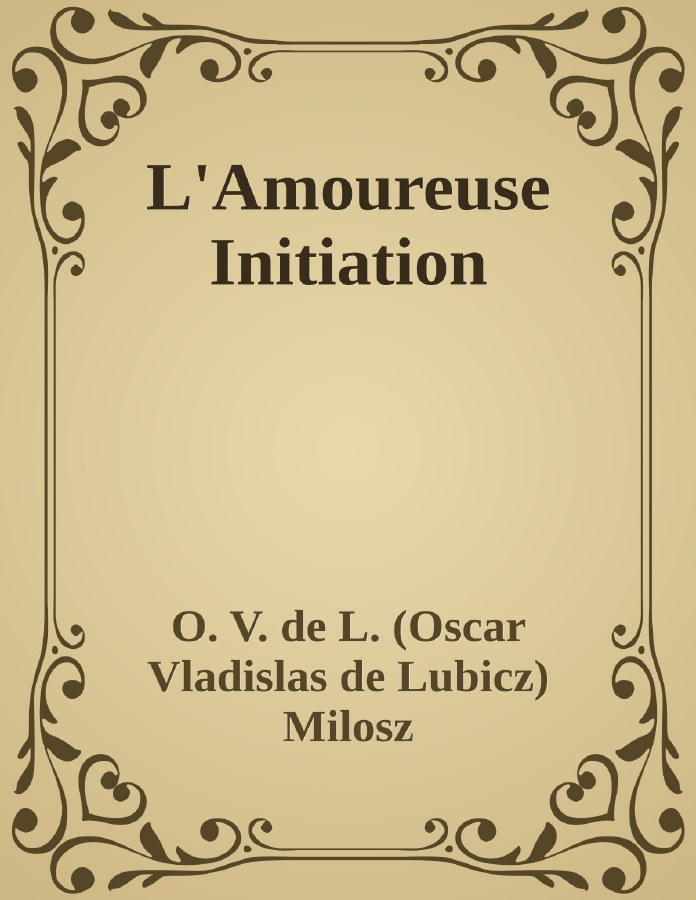 Couverture de L'Amoureuse Initiation