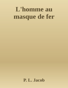 Couverture de L'homme au masque de fer