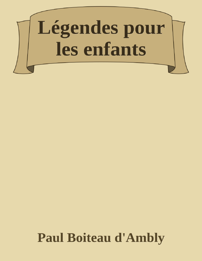 Couverture de Légendes pour les enfants