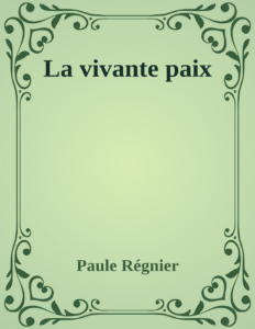 Couverture de La vivante paix