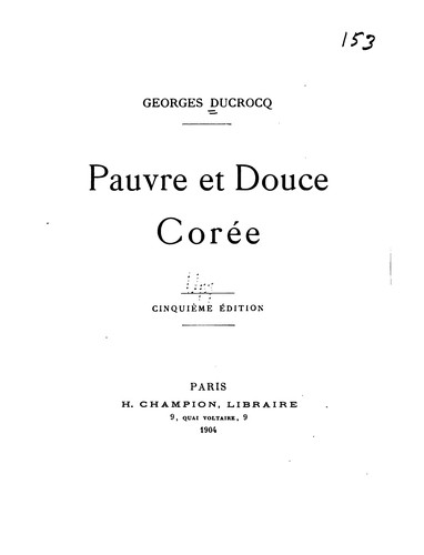Pauvre Et Douce Coree