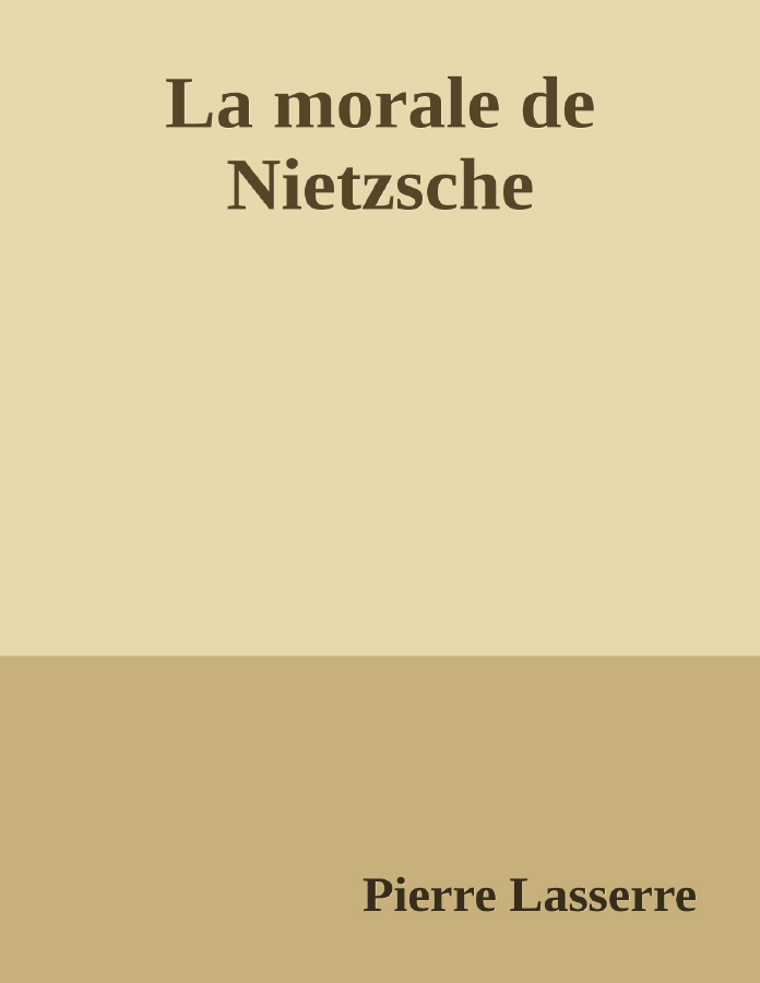 Couverture de La morale de Nietzsche