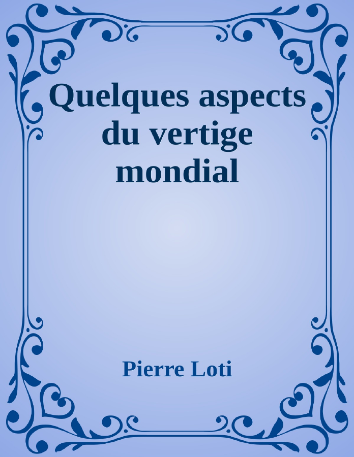 Couverture de Quelques aspects du vertige mondial