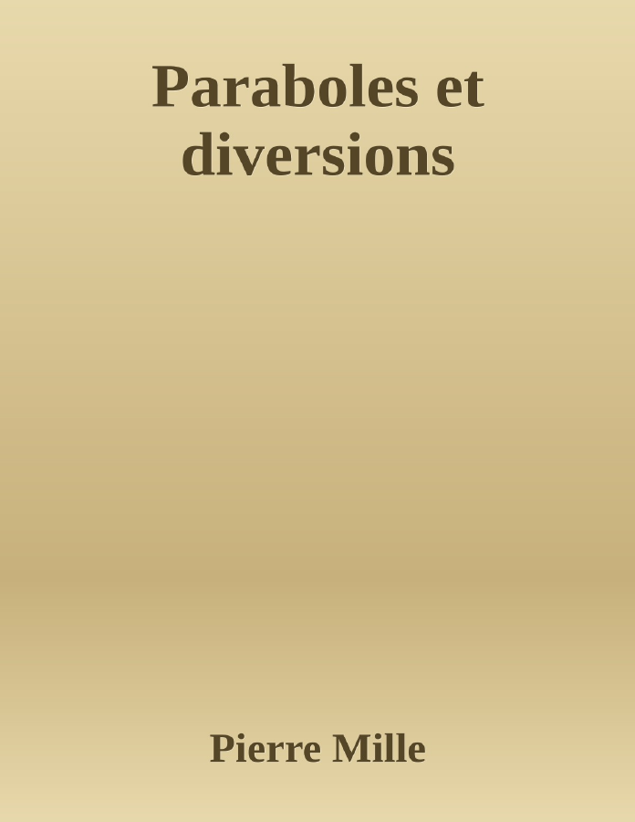 Couverture de Paraboles et diversions