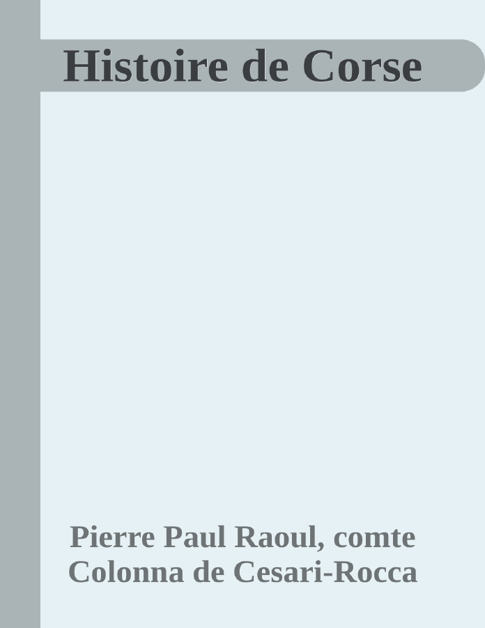 Couverture de Histoire de Corse