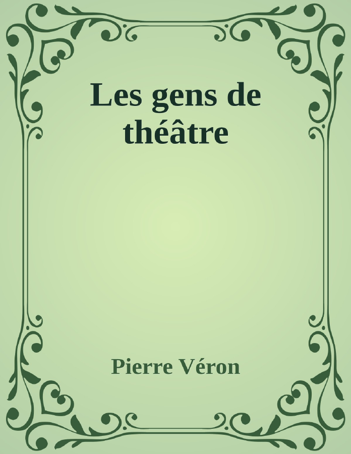Couverture de Les gens de théâtre