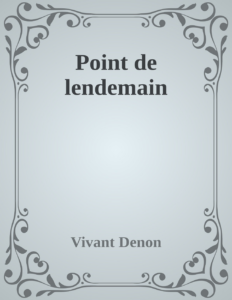 Couverture de Point de lendemain