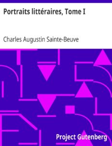 Portraits Litteraires Tome I