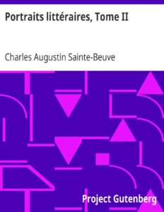Portraits Litteraires Tome II