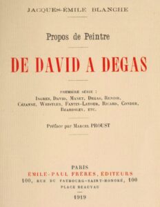 Propos De Peintre Premiere Serie De David A Degas Ingr