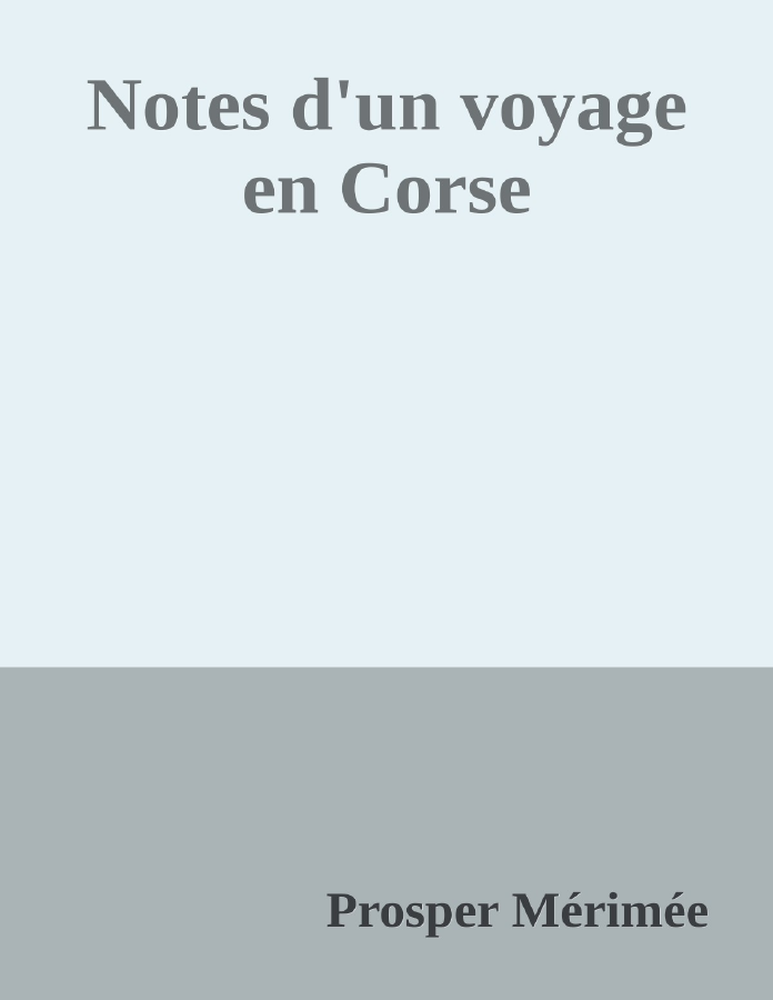 Couverture de Notes d'un voyage en Corse
