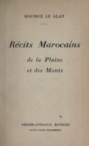 Recits Marocains De La Plaine Et Des Monts