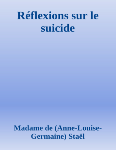 Couverture de Réflexions sur le suicide