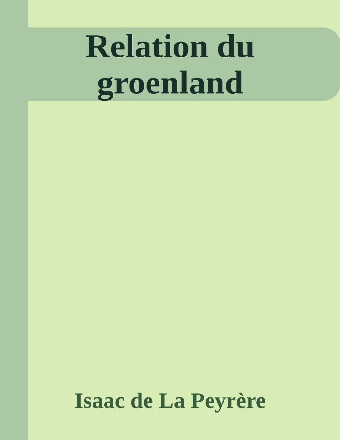 Couverture de Relation du groenland