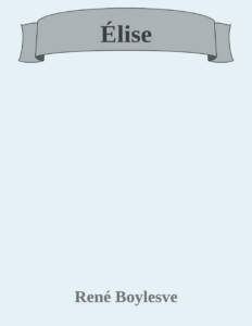 Couverture de Élise