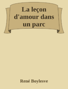 Couverture de La leçon d'amour dans un parc