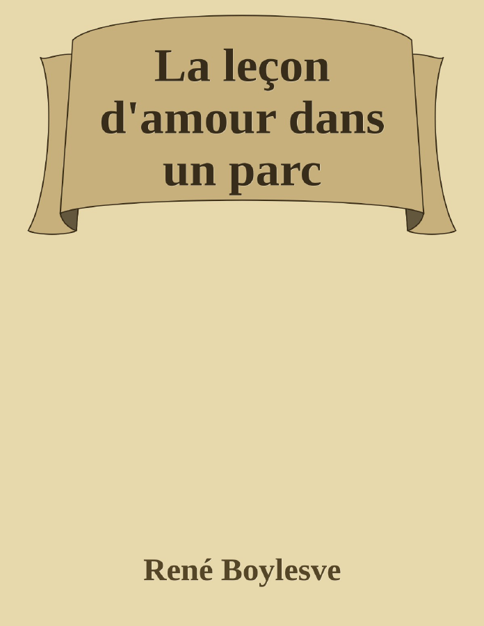Couverture de La leçon d'amour dans un parc