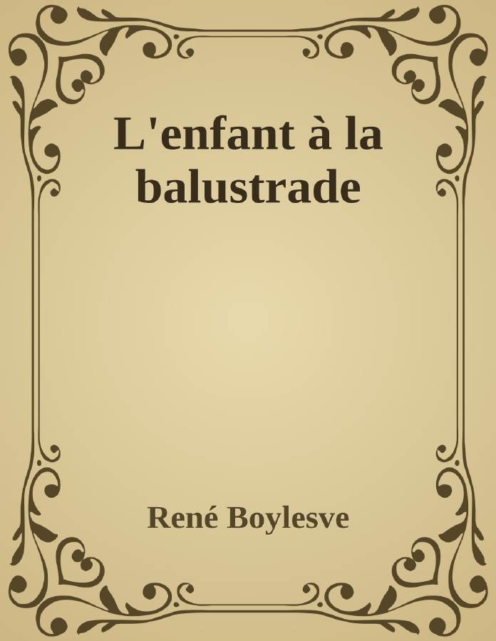 Couverture de L'enfant à la balustrade