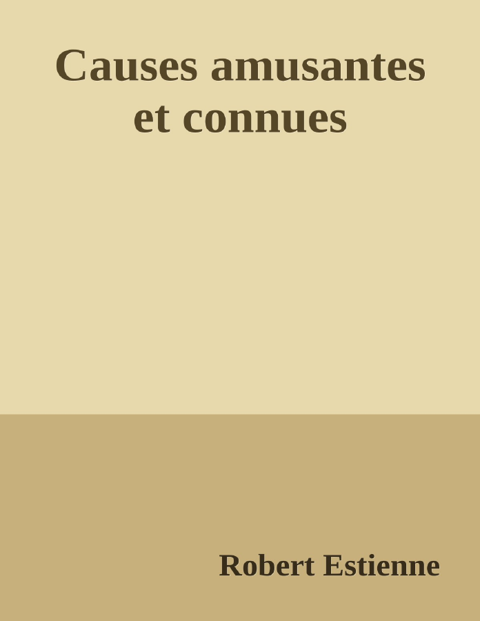 Couverture de Causes amusantes et connues