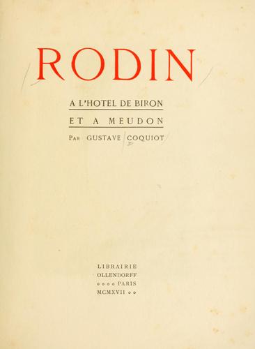 Rodin A Lrsquohotel De Biron Et A Meudon