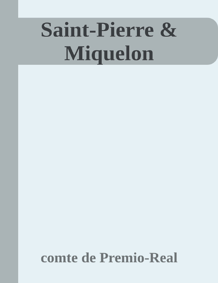 Couverture de Saint-Pierre & Miquelon