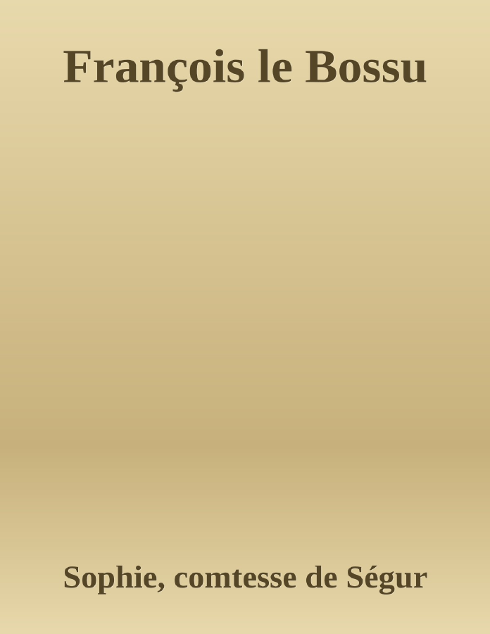 Couverture de François le Bossu