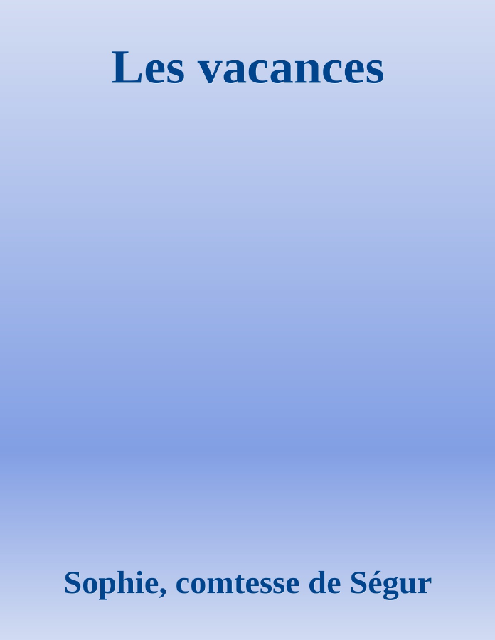 Couverture de Les vacances