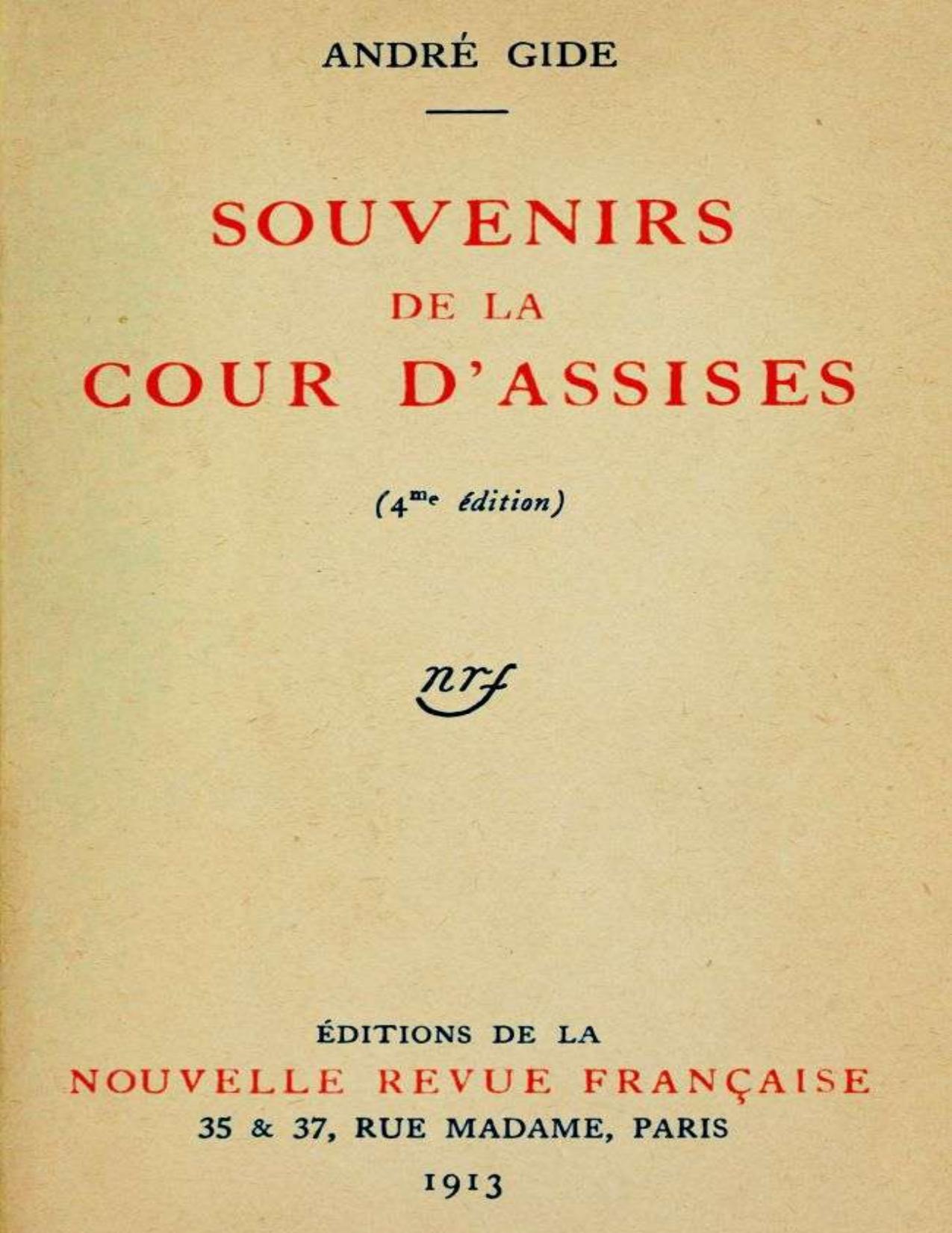 Souvenirs De La Cour DrsquoAssises
