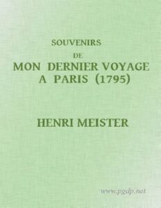 Souvenirs De Mon Dernier Voyage A Paris 1795