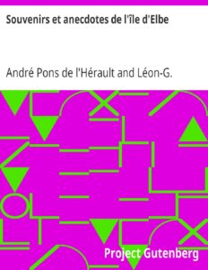 Souvenirs Et Anecdotes De Lrsquoile DrsquoElbe