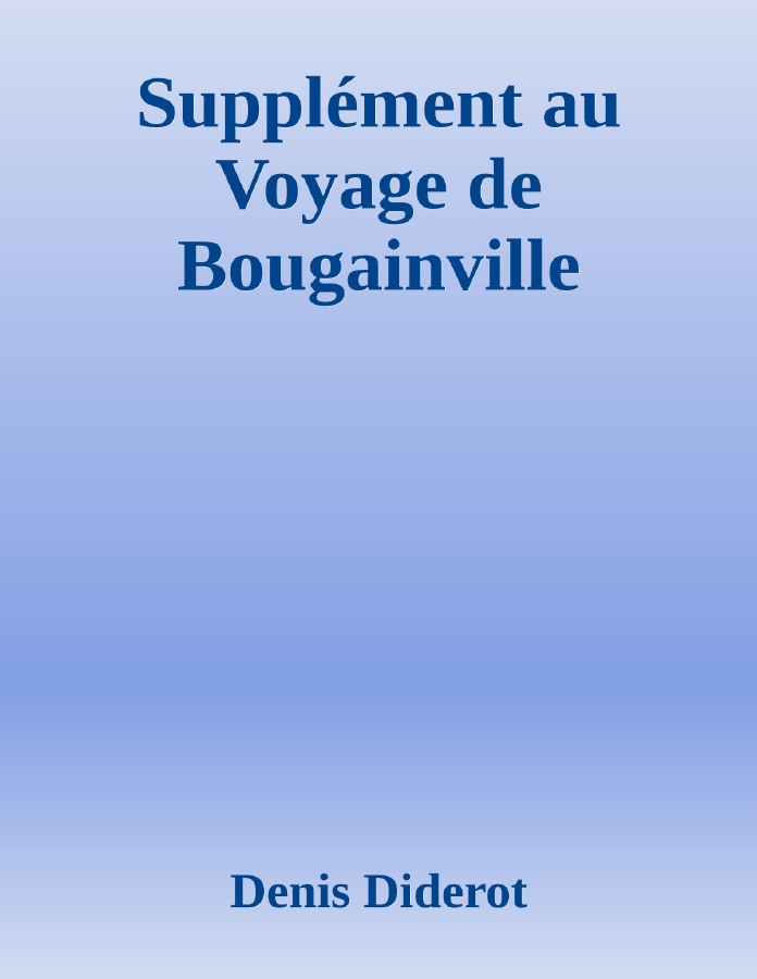 Couverture de Supplément au Voyage de Bougainville