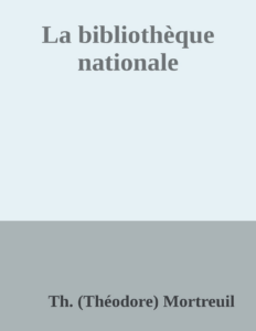 Couverture de La bibliothèque nationale