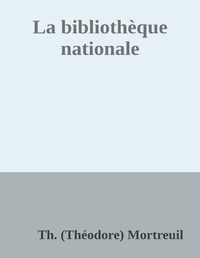 Couverture de La bibliothèque nationale