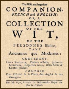 The Wise And Ingenious Companion French And English Or A
