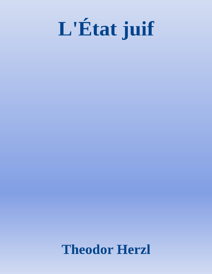 Couverture de L'État juif