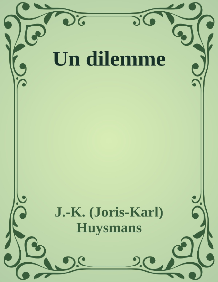 Couverture de Un dilemme