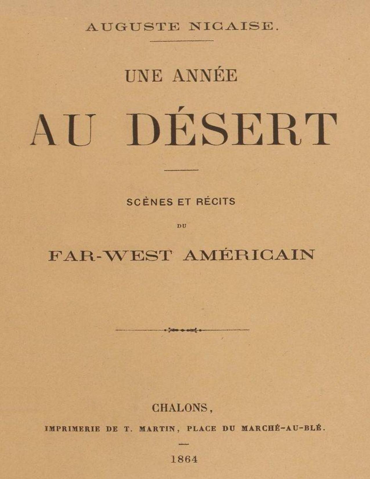 Une Annee Au Desert